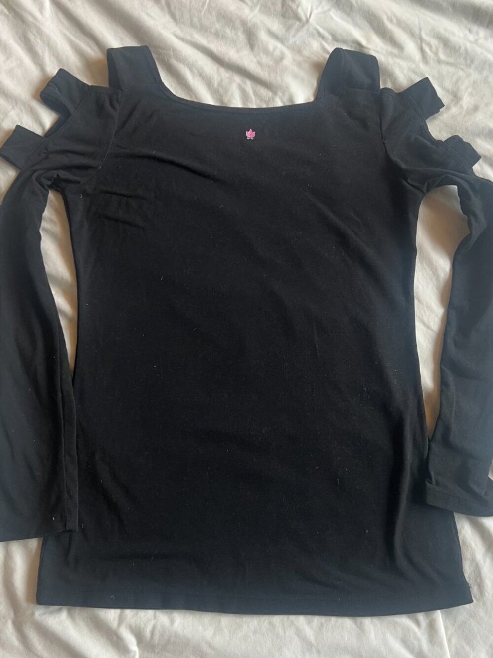 Kiragrace Cut Out Long Sleeves Black XS Goddess Lattice Sleeve Yoga Top - Picture 4 of 7
